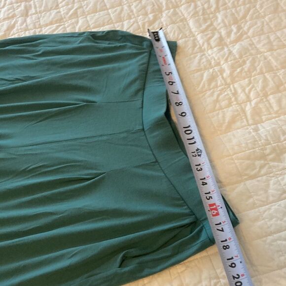 Peruvian Connection Twyla Wide Leg Teal blue flat front crop pant XL - Picture 8 of 11